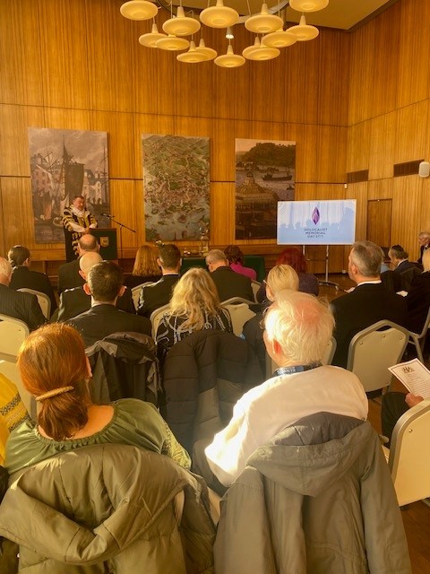 plymouthcc's tweet photo. Today in the Council House, a civic reception was held to mark Holocaust Memorial Day, followed by a public commemoration in the peace garden on the Hoe.

The commemorations provided the opportunity for people to pay their respects and reflect. https://t.co/1xghfMZthq