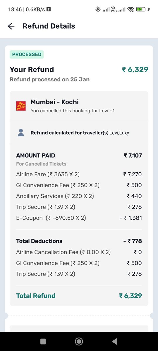 Seriously <a href="/GoibiboSupport/">GoibiboCare</a> <a href="/goibibo/">goibibo</a> , you guys want to rob ₹778 from me?

The airlines cancelled my flight and you are charging me for that?