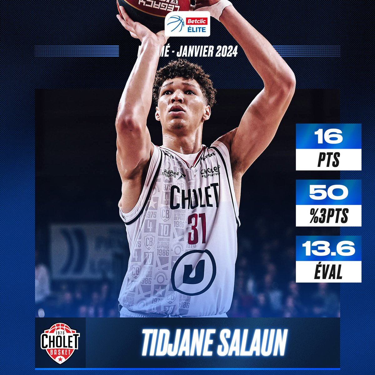 Betclic_ELITE's tweet photo. Tidjane Salaun, le futur 🌟

RT pour voter pour le prospect de @CB_officiel ✨

#JDMBetclicELITE https://t.co/tVj2vahebU