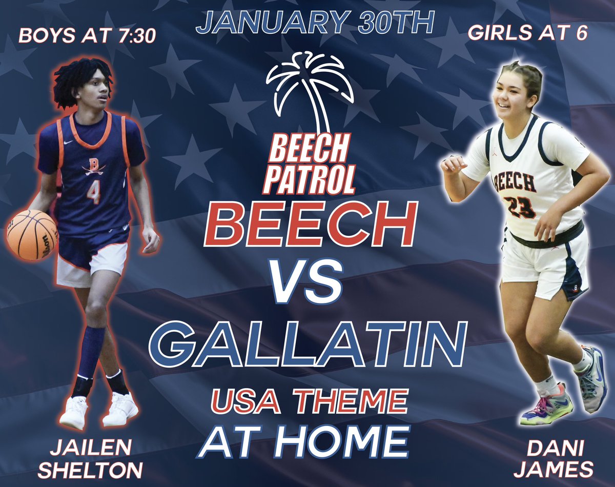 BHS_BeechPatrol's tweet photo. ⭐️GAME TONIGHT⭐️
📍HOME VS GALLATIN🤮🤮
🇺🇸USA THEME🇺🇸
‼️DISTRICT GAME‼️
🕑GIRLS AT 6, BOYS AT 7:30🕑
🔸CANCEL ALL YOUR PLANS TO BE THERE🔸
•
•
#BeechPatrol #SI4L https://t.co/IkUNSUCjoO