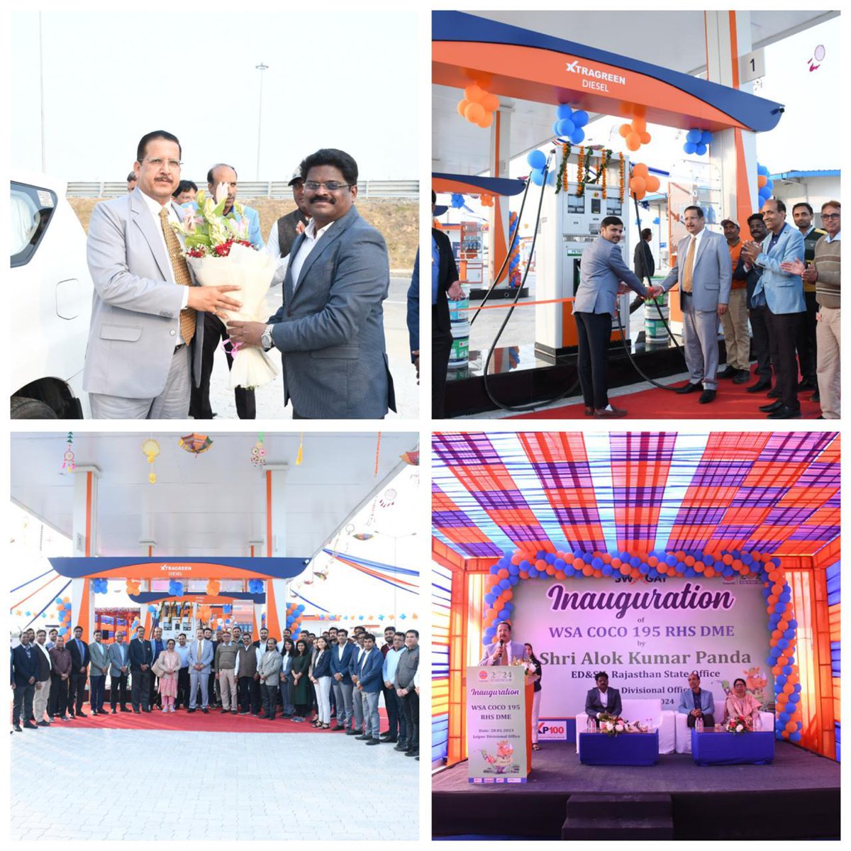 IOCL_Rajasthan's tweet photo. 195 LHS RHS sites at Delhi Mumbai Expressway inaugurated by Sh. Alok Kumar Panda, ED & SH RSO. Exciting milestone achieved as all 4 WSA along DME are now operating at full throttle. #DelhiMumbaiExpressway #Indianoil #retailoutlet
@IndianOilcl https://t.co/z1ZKmRec57