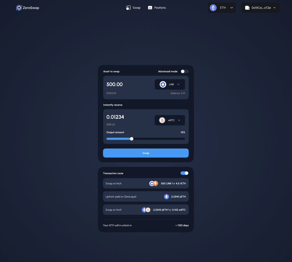 MarkZeroliquid's tweet photo. What if you don't have ETH?

No problem.

You can use any token on ZEROSWAP.

Behind the scenes, the dapp will swap your token for LSD tokens ( rETH, stETH) https://t.co/27yg96Sa3R