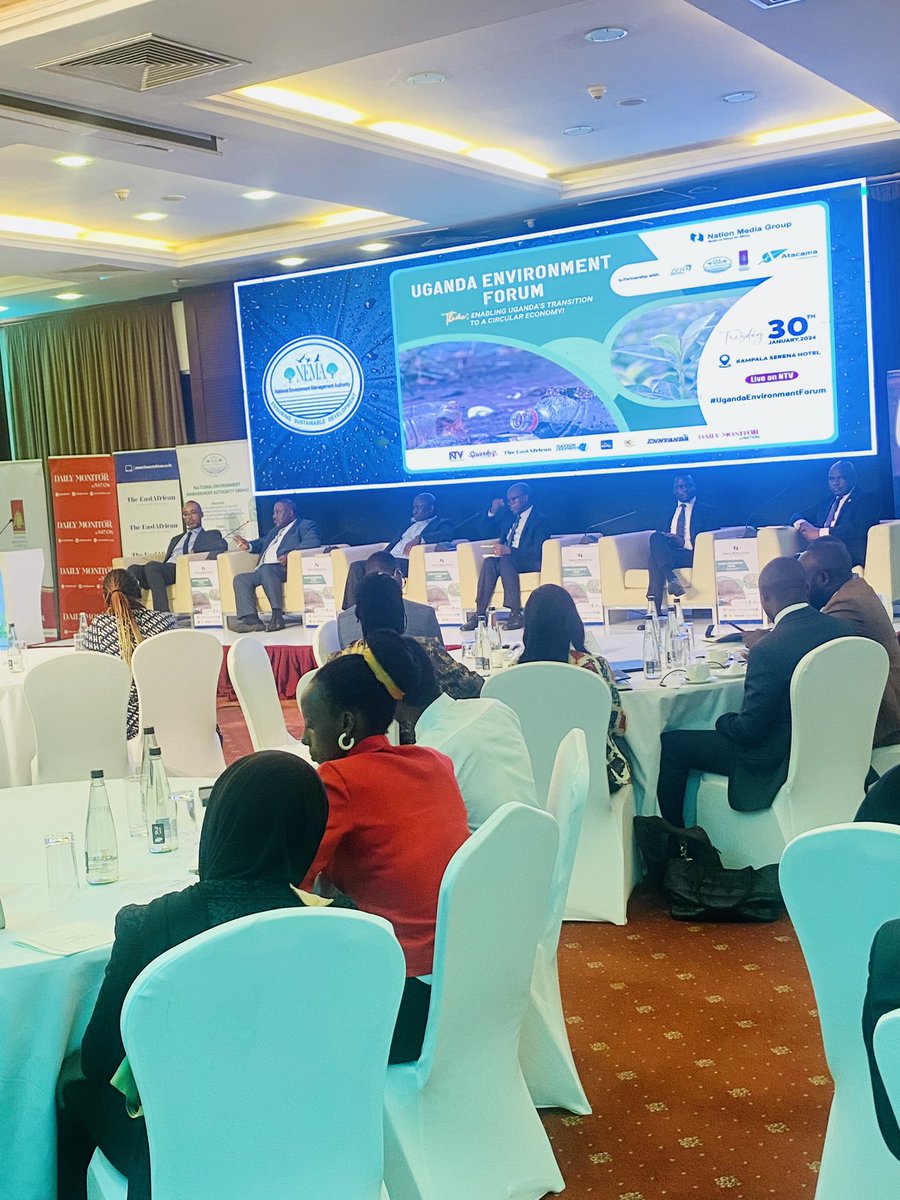 Attending the 1st Uganda Environment Forum at Kampala Serena hotel under the theme: Enabling Uganda’s transition to a circular economy. The National Circulatory strategy has also been launched at this event.@Joan_akiiza @nemaug @NationMediaGrp