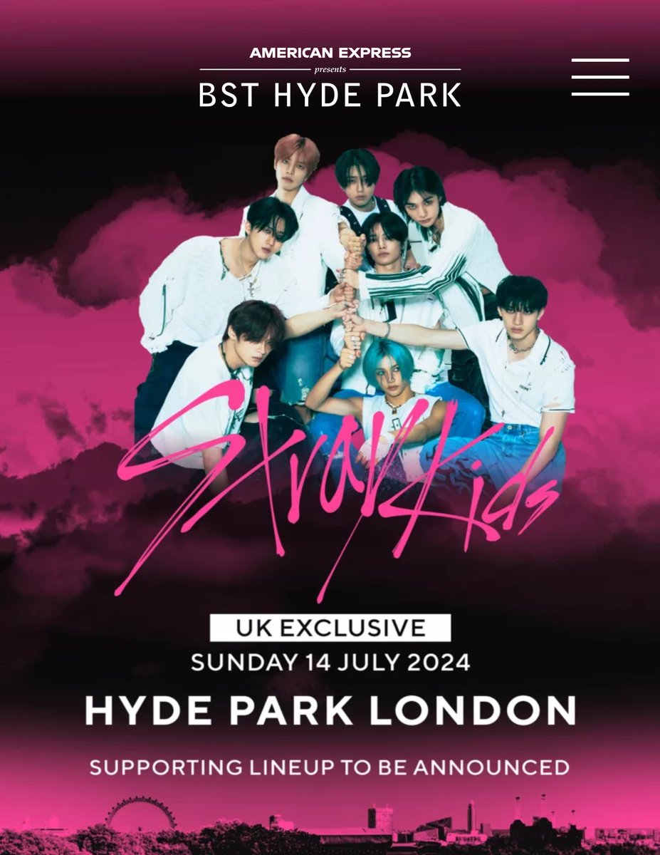 billboardskz's tweet image. 🇬🇧 #StrayKids to headline BST Hyde Park, a major music festival in the United Kingdom, happening July 14th!

📰 bst-hydepark.com/events/stray-k…

@Stray_Kids #스트레이키즈