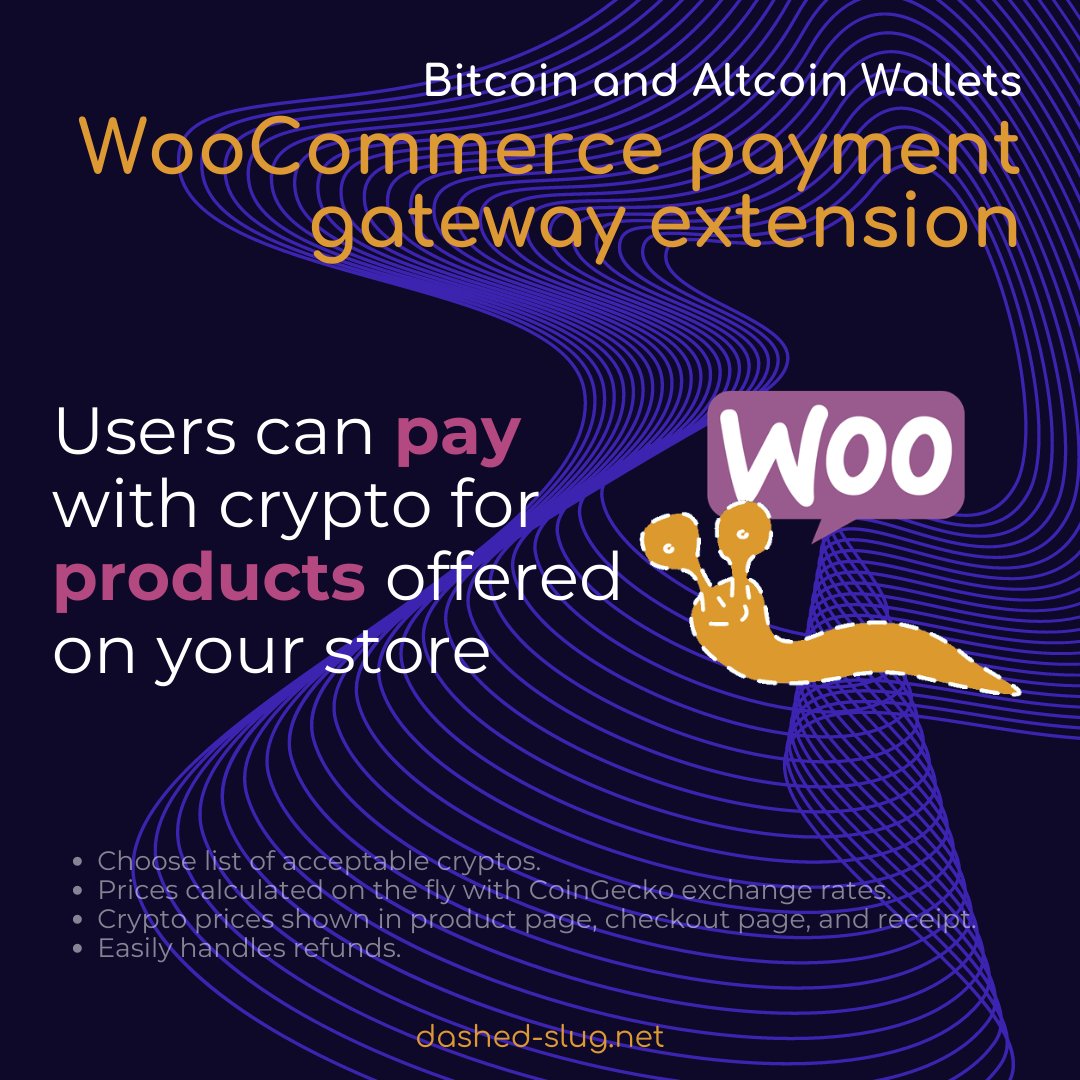 DashedSlug's tweet image. Version 3.0.4 of the #WooCommerce #Cryptocurrency #Payment Gateway extension for #Bitcoin and Altcoin Wallets now supports the High-Performance Order Storage (HPOS) feature of WooCommerce.

dashed-slug.net/bitcoin-altcoi…