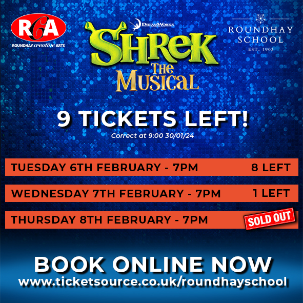 RoundhayCreativeArts (@rschcreativeart) on Twitter photo #1WEEKTOGO #9TICKETSREMAINING with Thursday night now #SOLDOUT - have you got yours?
ticketsource.co.uk/roundhayschool
<a href="/RoundhaySchool/">Roundhay School</a> <a href="/RoundhayHead/">RoundhayHead</a> @RoundhaySixth #1WEEKTOGO #9TICKETSREMAINING with Thursday night now #SOLDOUT - have you got yours?
ticketsource.co.uk/roundhayschool
<a href="/RoundhaySchool/">Roundhay School</a> <a href="/RoundhayHead/">RoundhayHead</a> @RoundhaySixth