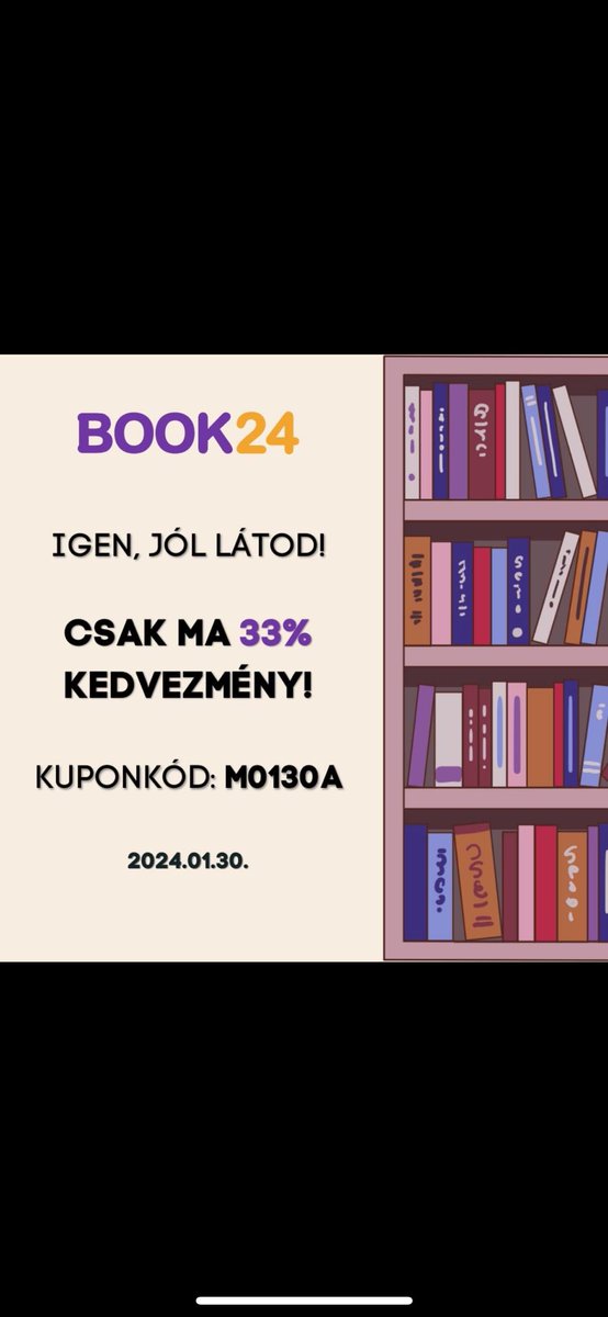 petrikcse's tweet photo. Akcióóó a #book24-en a #M0130A kuponkóddal. https://t.co/jnzwQA3zng
