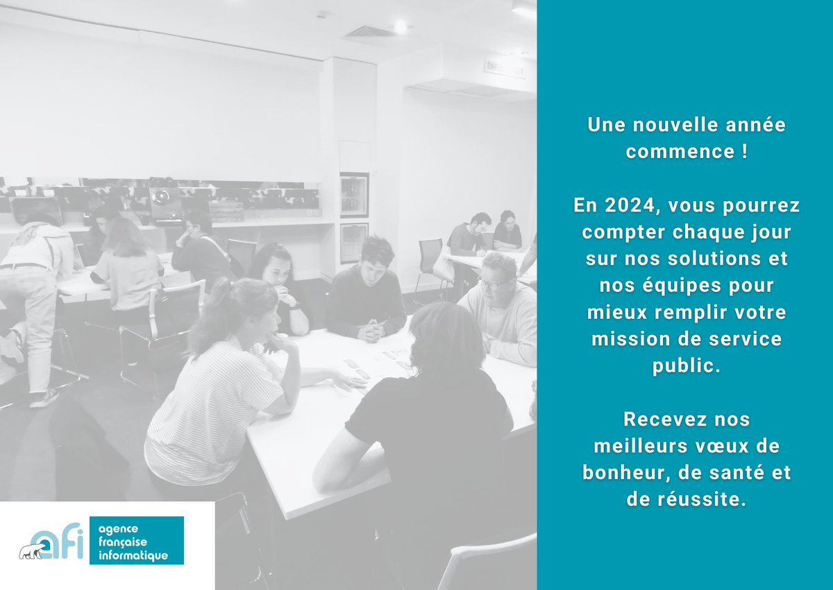 AFI_Bib's tweet photo. #BonneAnnée🎉 - Toute l'équipe d'AFI vous présente ses meilleurs vœux pour l'année 2024
Une nouvelle année commence et comme les années précédentes, nous serons à vos côtés munis de nos valeurs pour épauler et accompagner les agents du service public
Merci pour votre confiance ! https://t.co/0Hx3uFeRZS