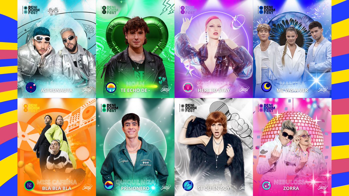 eurorinconn's tweet photo. 💖 HOY a las 22.50h PRIMERA SEMIFINAL del #BenidormFest2024

01 🪐 @LericaMusic 
02 🌤️ @soynoan 
03 🐚 @sofiiacoll 
04 🌙 @MANTRAes 
05 🎛️ @misscaffeina 
06 🌄 @quiquegonzaleez 
07 🎤 @AngyFdz 
08 🪩 @Nebulossa_of https://t.co/YZYqvESky4