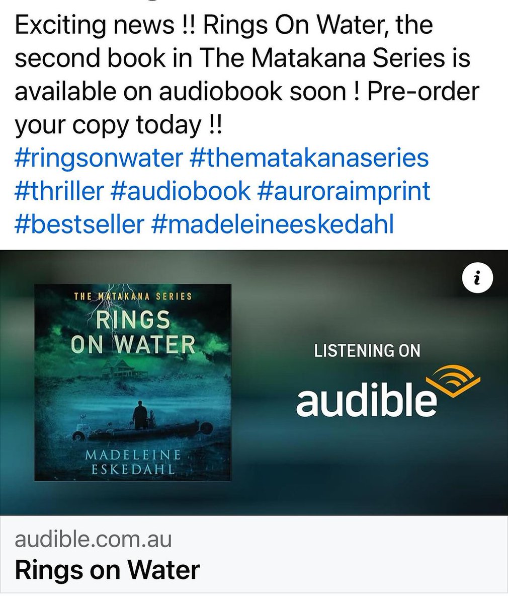 Aurora Imprint (@auroraimprint) on Twitter photo REPOST from <a href="/madeleineesked1/">madeleine eskedahl</a>
.
.
.
Rings On Water in audiobook is available now. Narrated by the wonderful Toby Webster. Pre-order yours today !! Thank you so much <a href="/UlverscroftLtd/">Ulverscroft Ltd</a> <a href="/AuroraImprint/">Aurora Imprint</a> and of course Vicki <a href="/HighSpotLit/">Nadine Rubin Nathan</a> for all your amazing work ! REPOST from <a href="/madeleineesked1/">madeleine eskedahl</a>
.
.
.
Rings On Water in audiobook is available now. Narrated by the wonderful Toby Webster. Pre-order yours today !! Thank you so much <a href="/UlverscroftLtd/">Ulverscroft Ltd</a> <a href="/AuroraImprint/">Aurora Imprint</a> and of course Vicki <a href="/HighSpotLit/">Nadine Rubin Nathan</a> for all your amazing work !