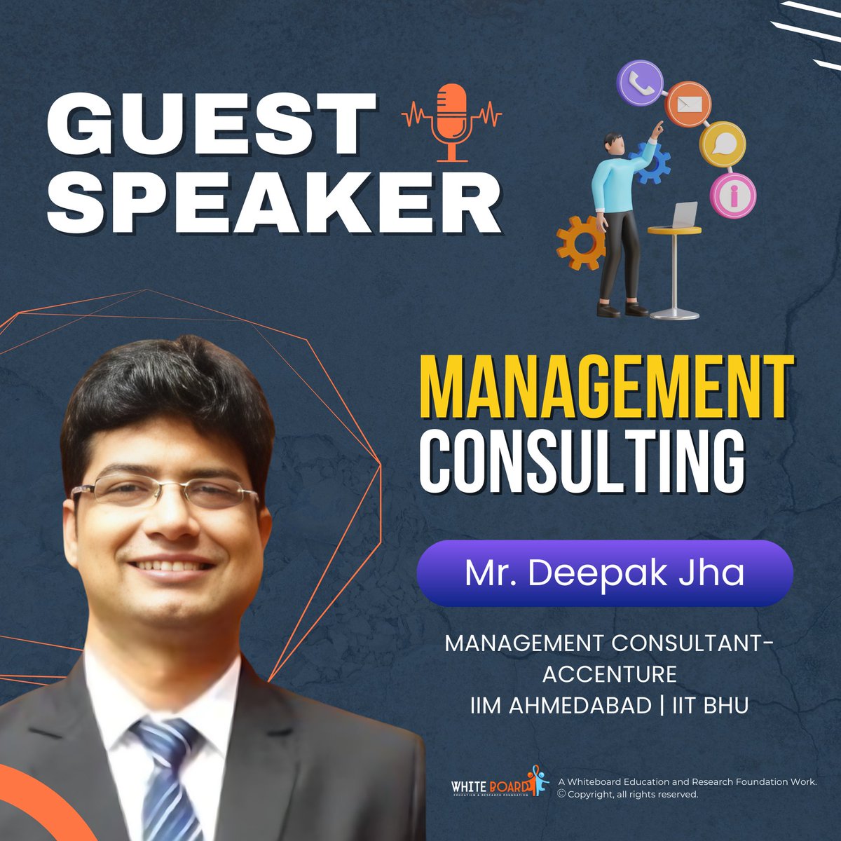 WhiteBoardERF's tweet photo. Having Mr. Deepak Jha speak at our #second #session in the "24 in 2024" #series on #management #consulting was a distinct honor. 

#speaker #eventspeaker #secondsession #webinarseries #career #digitaltransformation #success  #opportunities #ngo #ngonoida #ngoindia #WERF https://t.co/Q7o3qWBtI9
