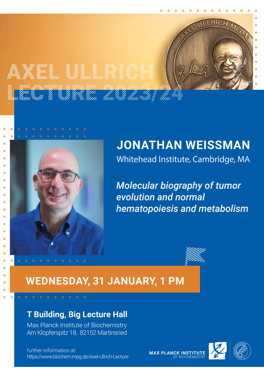 Tomorrow we're hosting our annual Axel Ullrich Lecture with @JswLab ! Make sure to join us at 1pm in our lecture hall in Martinsried! ❕further information about the lecture: biochem.mpg.de/aul See you there!