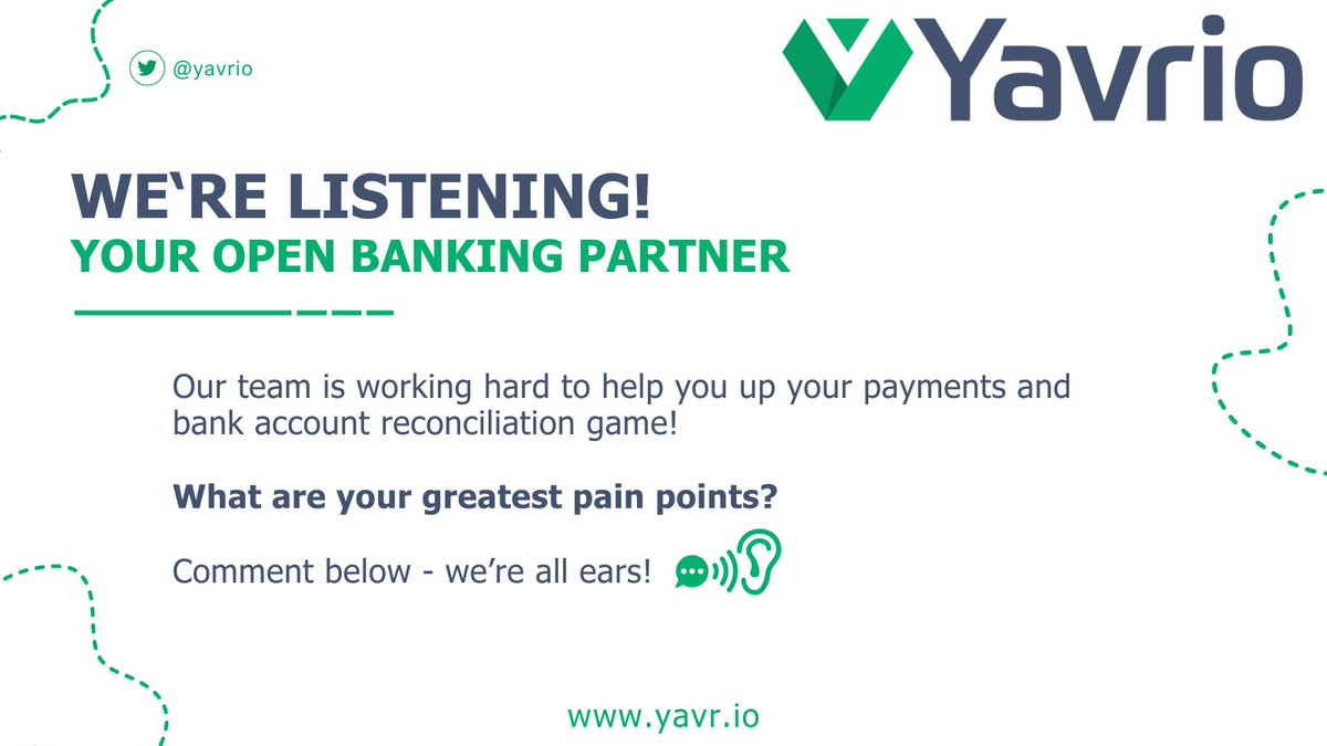 Our customers tell us that before they discovered #Yavrio they experienced a host of problems with payments and bank account reconciliation, creating potential errors and delayed decisions. 😡📉💻  
What issues are you facing? Comment below. 📣👀🔈
loom.ly/FXBGTKQ