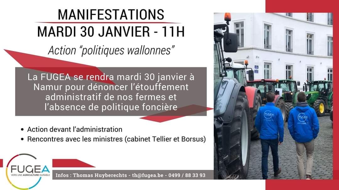 fugea's tweet photo. 💥 Action FUGEA Namur 💥

🧑‍🌾👩‍🌾Notre demande est simple : vivre dignement de notre métier #Prixjuste

Il faute sortir des incohérences des politiques 🇪🇺t des pratiques prédatrices de l’agroindustrie

💥 Mais les politiques wallonnes ont aussi leur part de responsabilité ! https://t.co/R3PIJN4Wuc