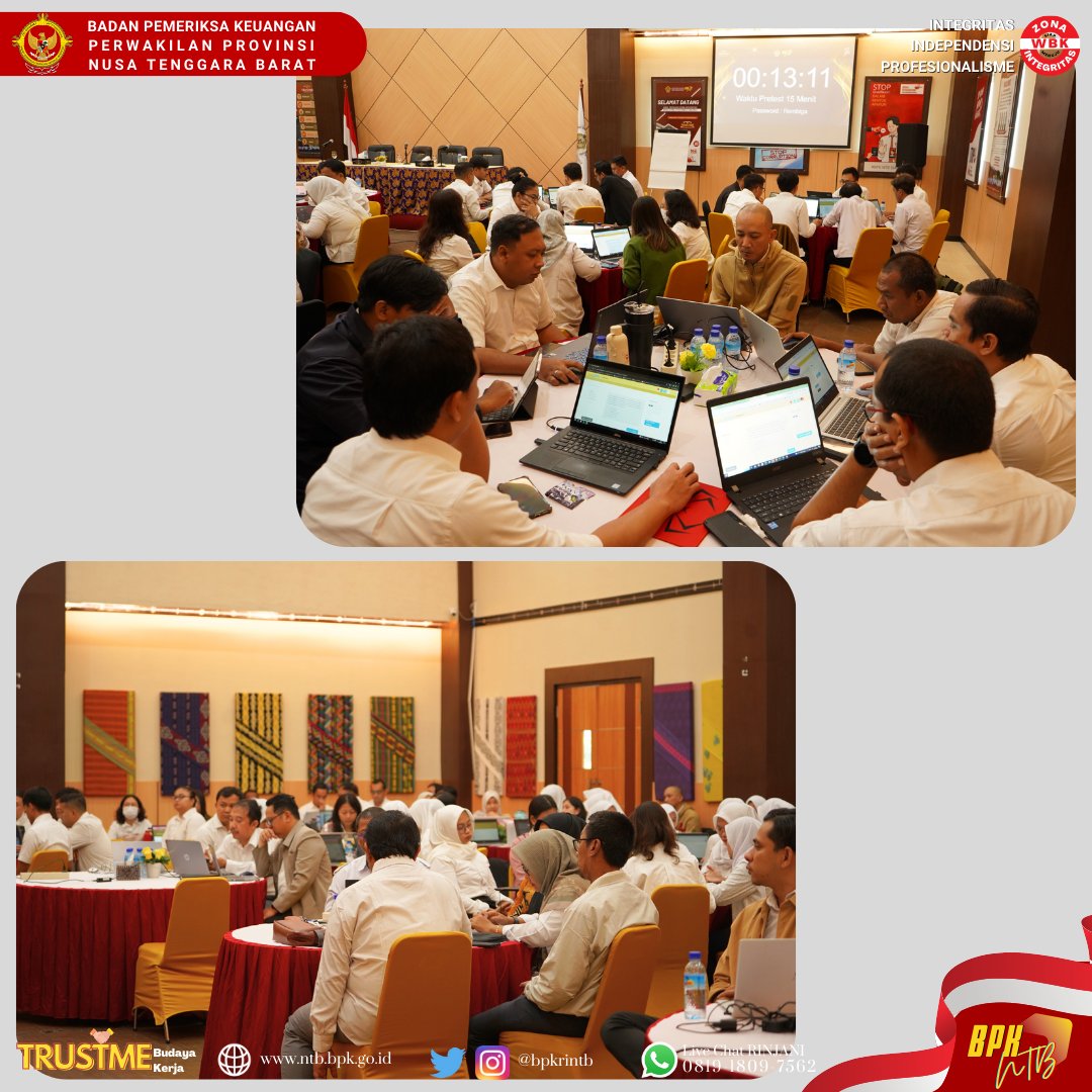 bpkrintb's tweet photo. Diklat ini dilaksanakan sebagai bekal bagi para pemeriksa untuk Persiapan Pemeriksaan atas LKPD TA 2023 di wilayah Provinsi Nusa Tenggara Barat yang akan dimulai serentak pada tanggal 29 Januari 2024. https://t.co/X5X1ziUFDN