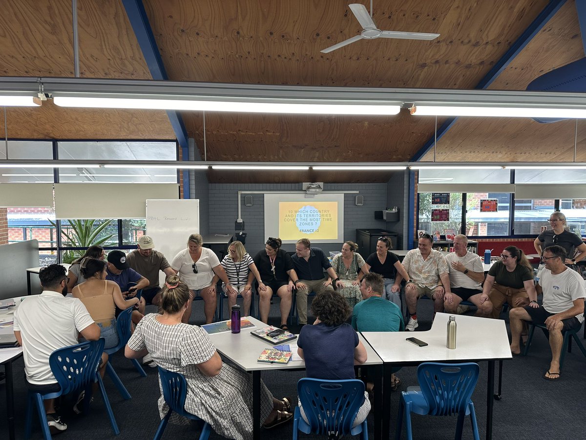 Amazing staff @HsMacquarie commencing 2024 with fun and professional learning. Lunch by the shore of the lake with Three Bears Cafe providing lunch. #lovewhereyoulearn