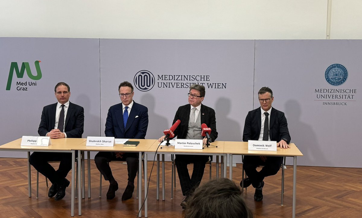 Great kick-off with Minister Polaschek of the ACCN (Austrian Comprehensive Cancer Network), a joint initiative connecting Comprehensive Cancer Centers of the Medical Universities of Vienna, Graz and Innsbruck for strengthening cancer research, prevention and treatment in 🇦🇹 👏👏