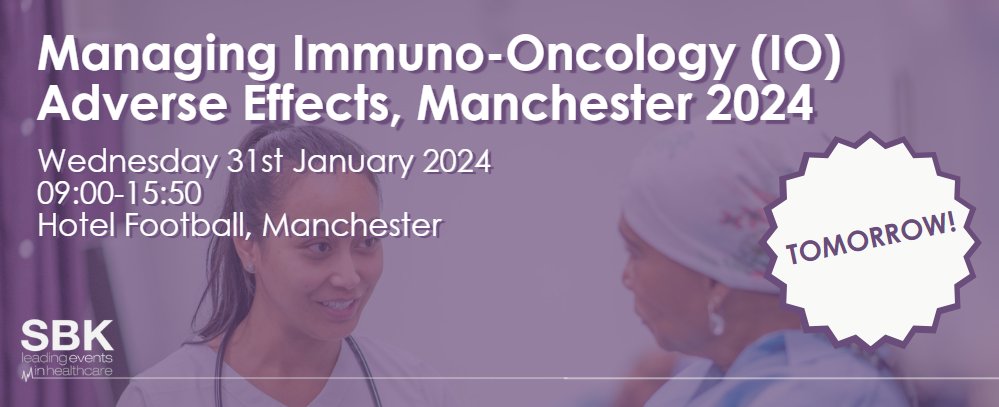 Tomorrow's event!👀

Our team are on their way to Manchester to get ready for Managing Immuno-Oncology (IO) Adverse Effects, kicking off in Manchester tomorrow morning💪

We're looking forward to seeing everyone for a full day of networking and learning✨

#SBK #CPD #NHS