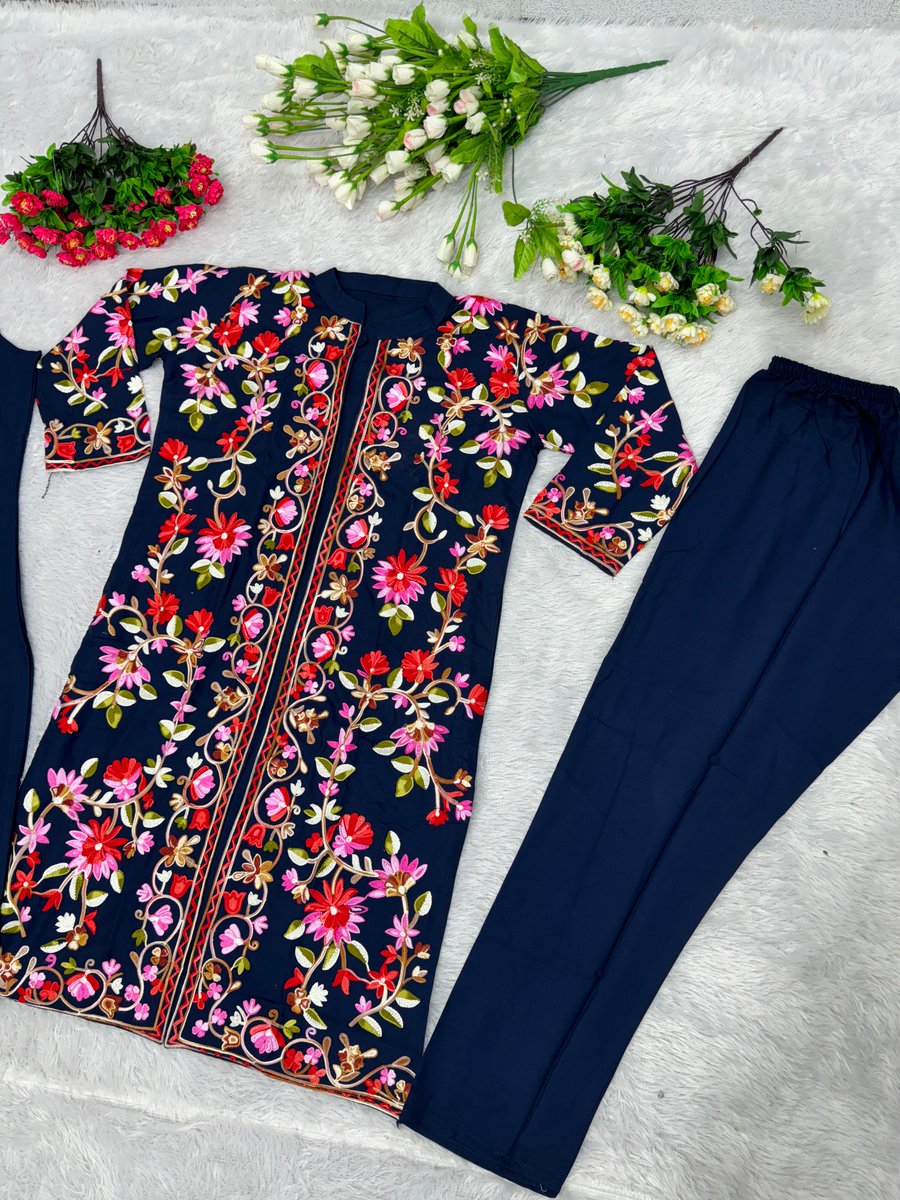 jay_sarees's tweet image. D no IM227 - Price 1950/-
Kashmiri Embroidered Jacket with top and bottom pant.
Full Stitched Free Size
To order DM us or watsapp us at 9650506590
@kashmiriworksuit #salwarsuit #3pcsset #ethnicwear #palazzoset #salwarkameez
@sareesbyabhilasha