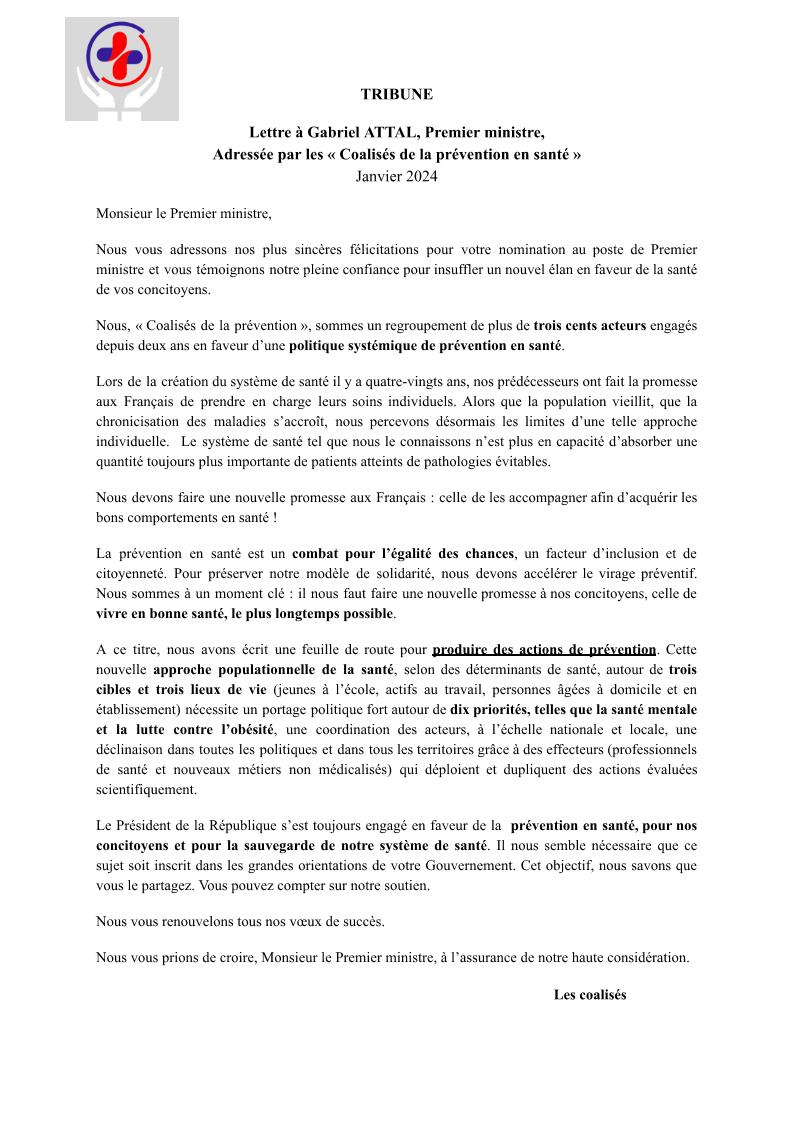 UP_Podologues's tweet photo. L'@UP_Podologues signataire de la lettre à @GabrielAttal, premier ministre, adressée par les "Coalisés de la prévention en santé".
@CIsaacSibille @iacovellixavier @CaVautrin @AgnesRunacher https://t.co/JAEXEG3JgY