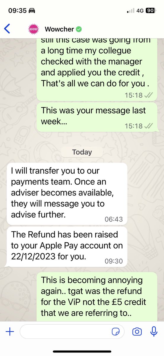 kevallenuk's tweet photo. @wowcher @Wowcher_Support  again Wowcher lie.. agreed to pay a refund instead of a credit and… no payment and they are saying it’s been paid.. what a shower. Fraud! Fraud! https://t.co/t2ms050sYh