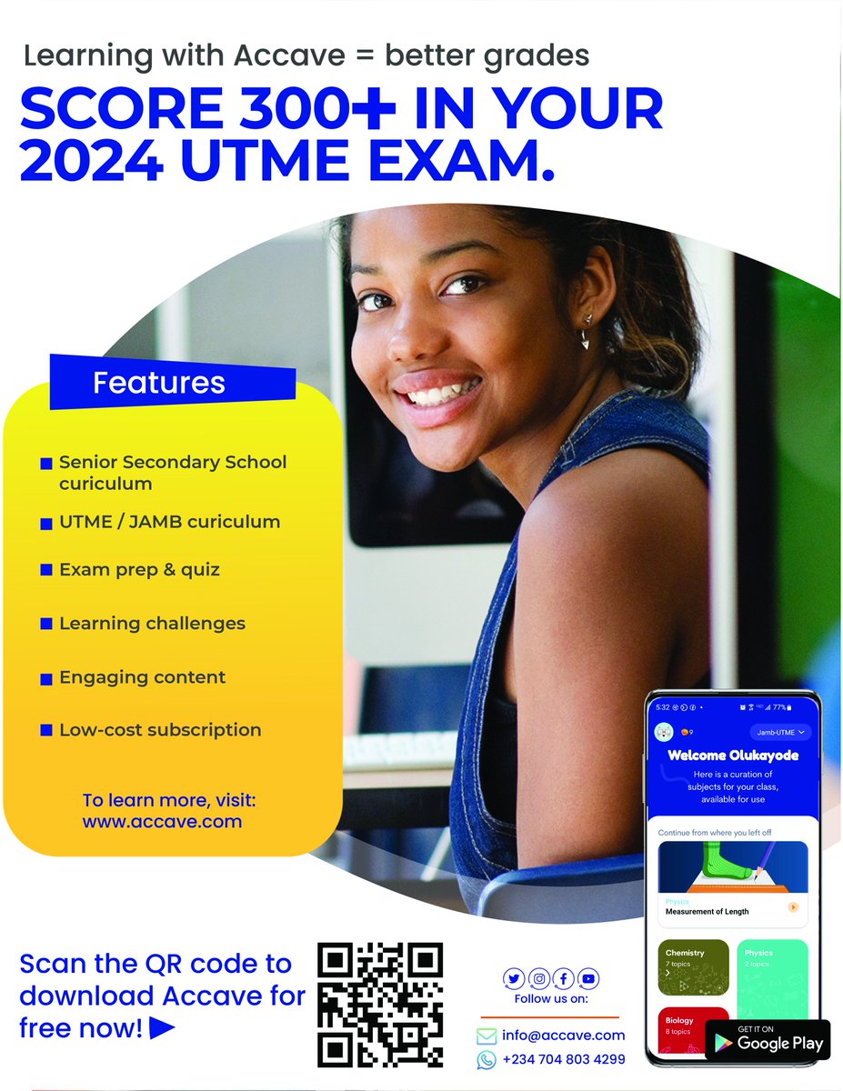 AccaveApp's tweet photo. The Accave app features educational challenges, curriculum-relevant content, and high quality animated videos for learning. Download the Accave app for free on Google playstore now. #Accave #Learningisfun #Edtech #UTME #Jamb https://t.co/igQaTdNGkB