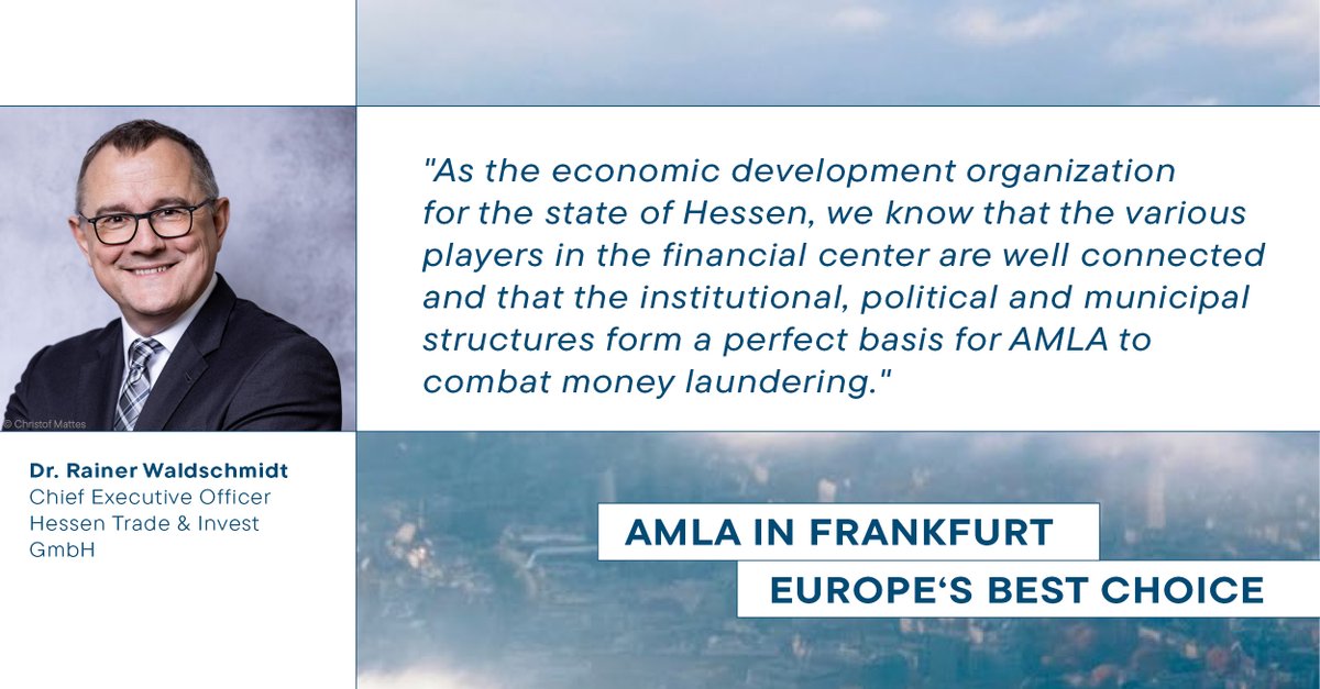 The #EU will establish an Authority for Anti-Money Laundering &amp; Countering the Financing of Terrorism #AMLA. #Frankfurt stands ready to provide a strong foundation for AMLA’s success right from the start. 👌😃⬇️
amla-frankfurt.eu/amla/EN/Home/h…
<a href="/WifoeFfm/">Wirtschaftsförderung Frankfurt</a> <a href="/HTAI_Hessen/">HTAI</a>