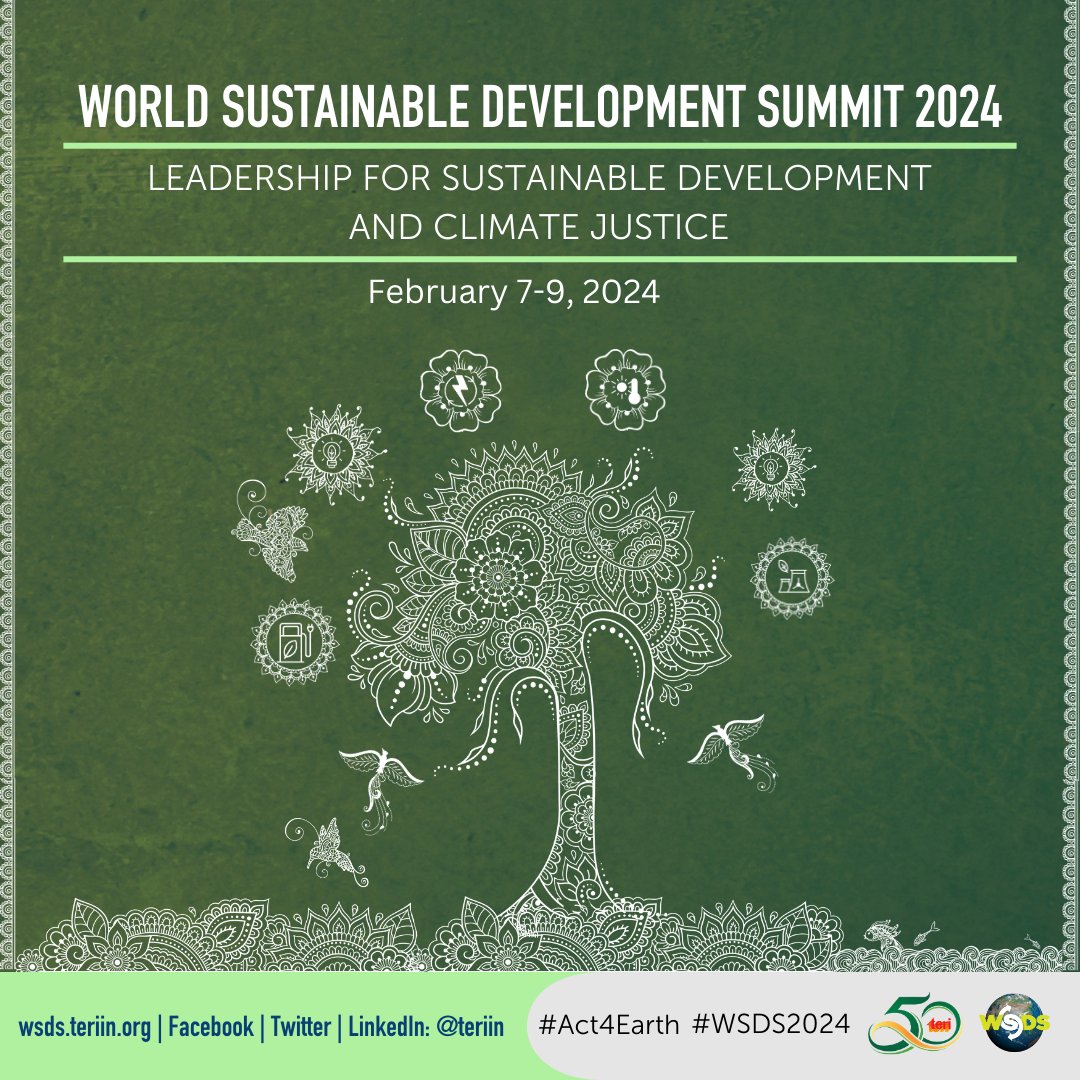Become a part of the #WSDS organised by @teriin, from Feb 7-9, 2024 and engage in dialogues on the theme of ‘Leadership for Sustainable Development and Climate Justice’.
For more on #WSDS2024, visit wsds.teriin.org
#Act4Earth #SDGs
#Kaizzen #communicationpartner #TERI