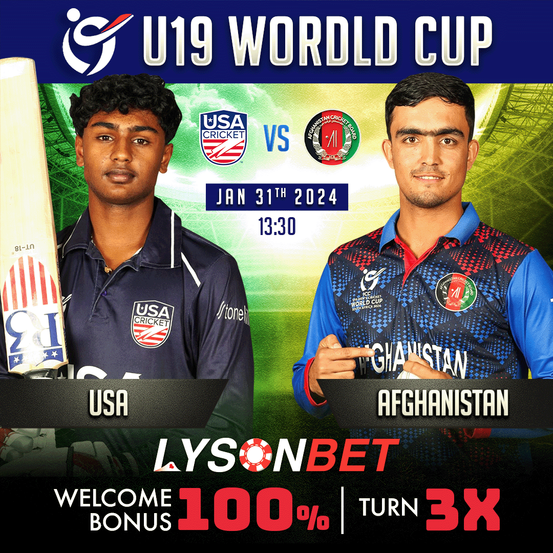 lysonbet's tweet photo. 🏏 𝑼𝟏𝟗 𝑾𝒐𝒓𝒅𝒍𝒅 𝒄𝒖𝒑
◦ Afghanistan 🆚 United States of America
◦ 13:30

#lyson #lysonbet #CricketReels #Cricket #U19WorldCup #ICC #RavindraJadeja #IshanKishan #MohammedSiraj #KuldeepYadav #RuturajGaikwad #DeepakChahar https://t.co/ULs2j9AS9D