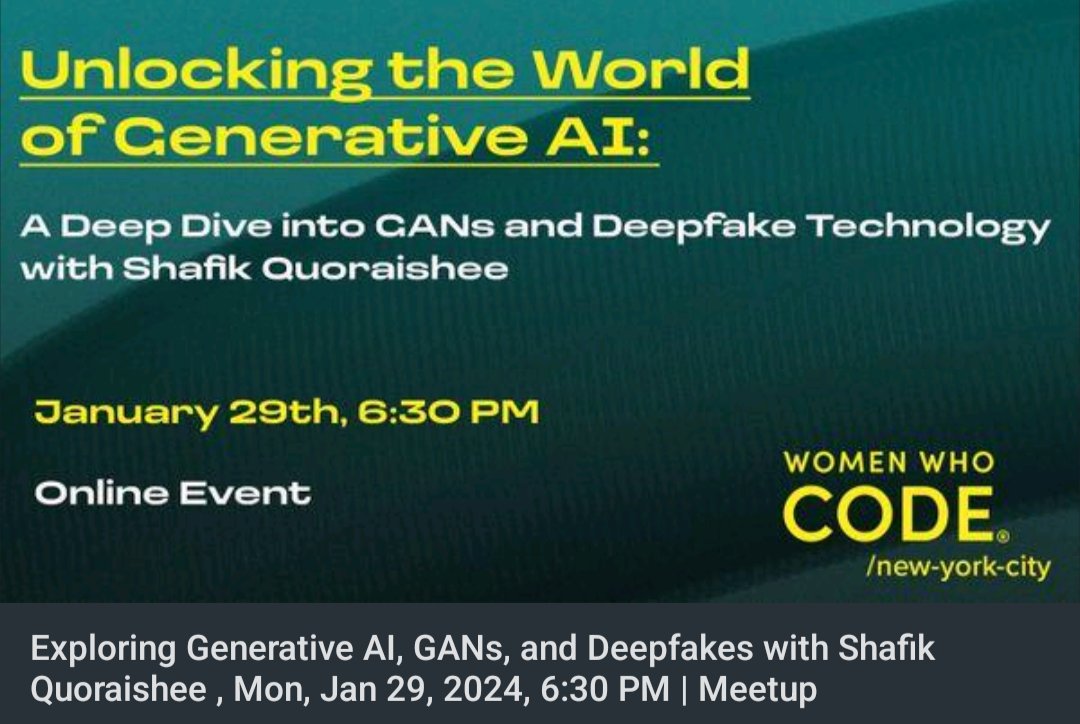 It was an honor to speak at this event for Women Who Code and delve into the world of generative AI and AI Imagery. meetup.com/womenwhocodeny… #GenAI #ai