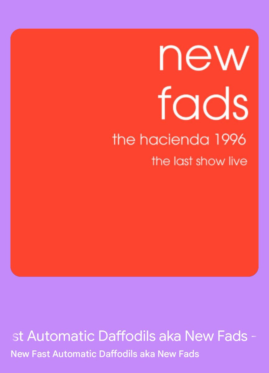 I listen to this pretty much every day. NEWFADS live at the Hacienda, get it on band camp.
