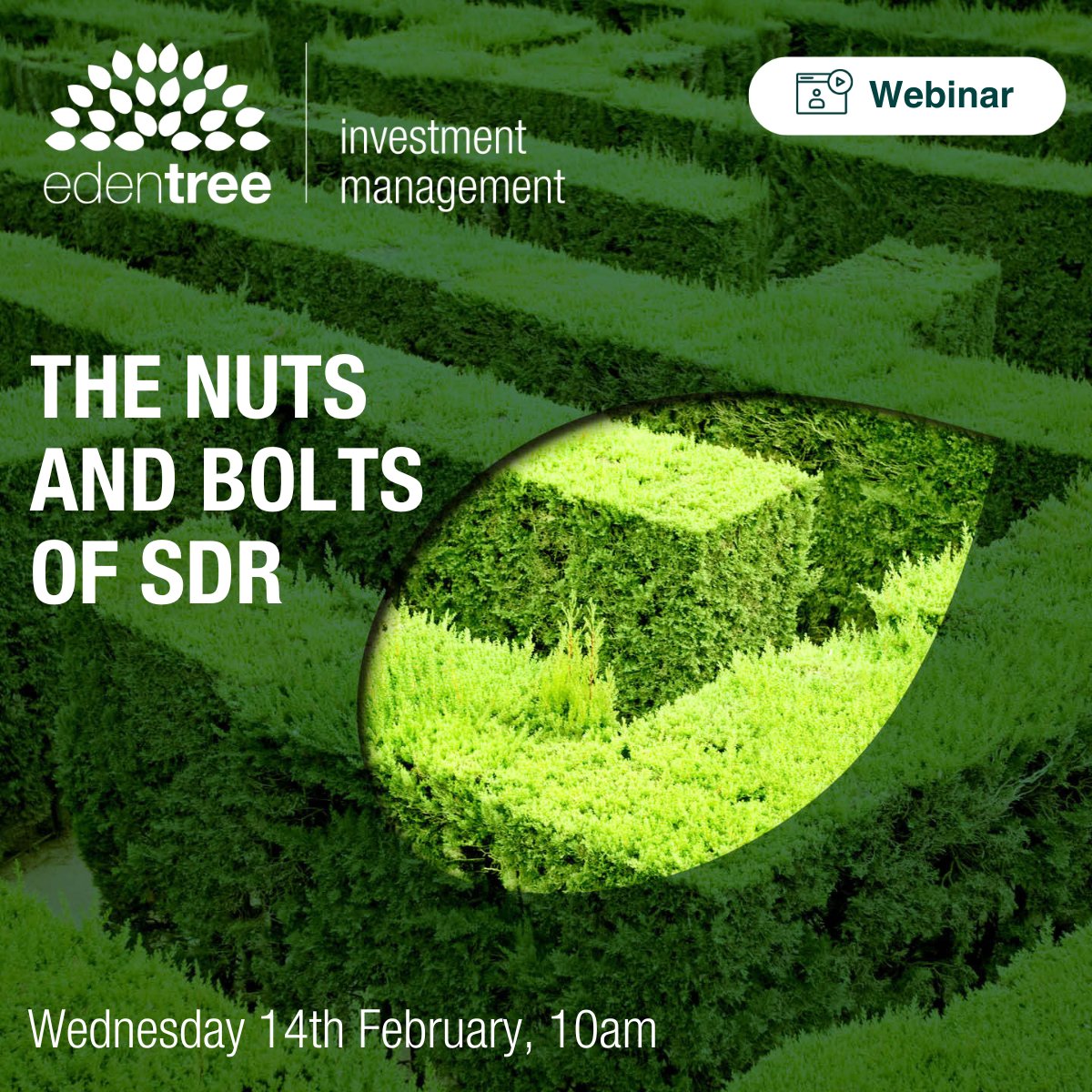 Join EdenTree’s Head of Responsible Investing Carlota Esguevillas and Head of Investment Communications Aaron Cox for a short webinar getting into the nuts and bolts of the upcoming #SDR regulation. Click here to register now ow.ly/QTbI50QvMkQ #responsibleinvesting