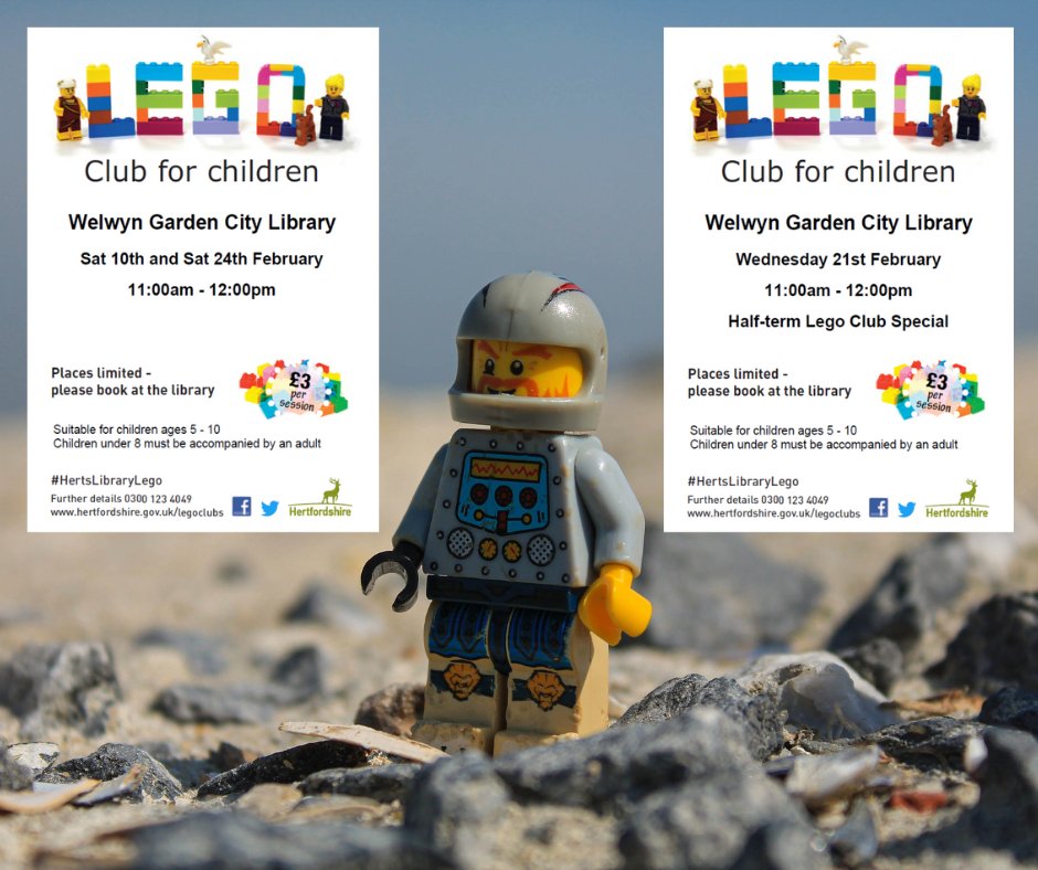 📢 Save the dates! 📢

Mark your calendars with all the February sessions of Lego Club For Children! Alongside our regular alternate Saturdays, we are also hosting a special Half-term session!

We look forward to seeing you all!

#HertsLibraryLego #LegoClubForChildren #LegoClub