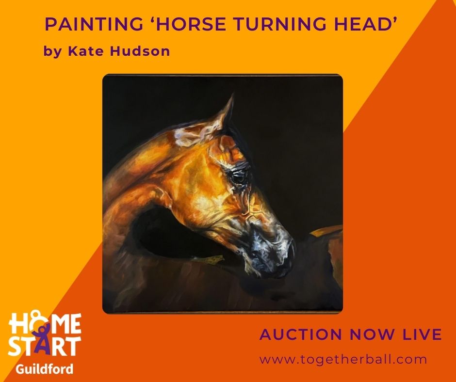 HSGuildford's tweet photo. This beautiful painting by Kate Hudson 'Horse Turning Head' could be yours.

Painted in oil on canvas, and framed ready for the lucky winner to enjoy for years to come.

Visit https://t.co/i5QDiriA4r for more information and to place your bid!

#TogetherBall #HomeStartSupport https://t.co/qxqMBiB5iq