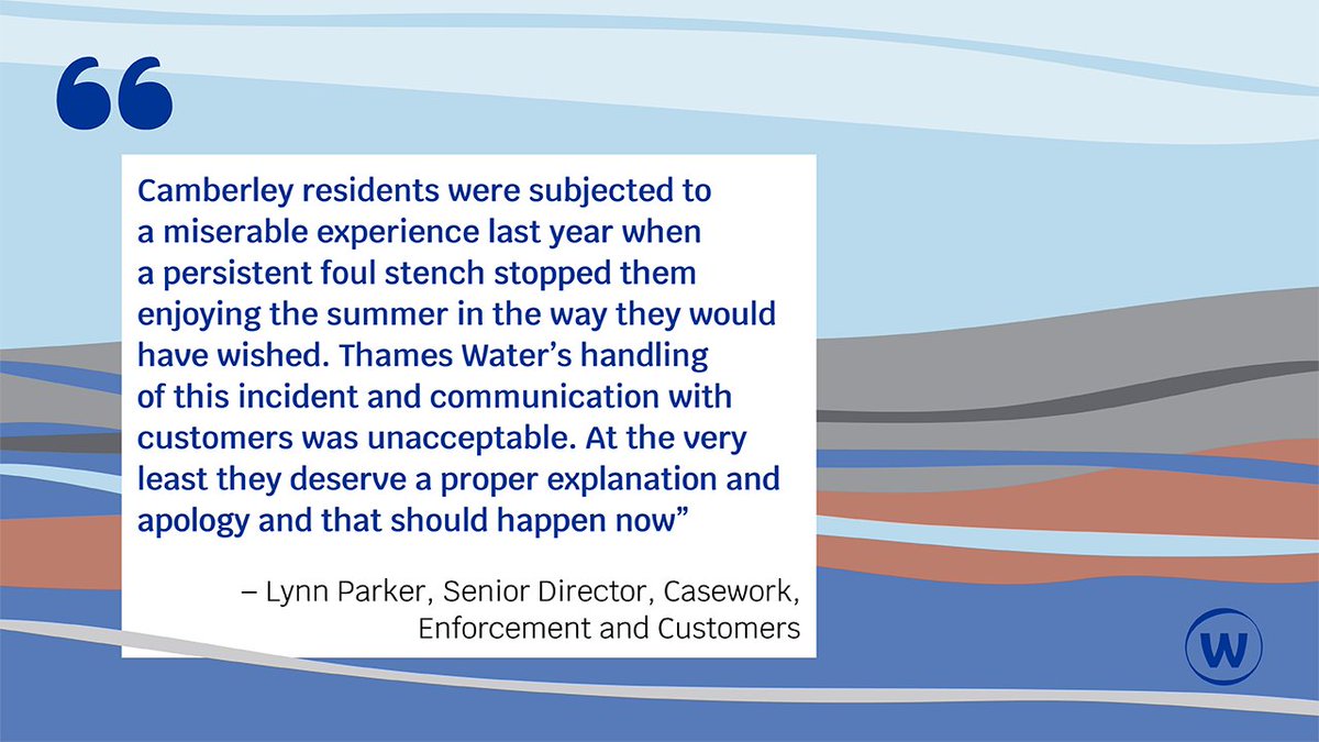 Ofwat and CCW have today published the results of research into customers' experiences relating to how Thames Water handled an incident in Camberley in 2023, where a foul smell from a sewage treatment works lasted for months. Find out more ofwat.gov.uk/customer-resea…