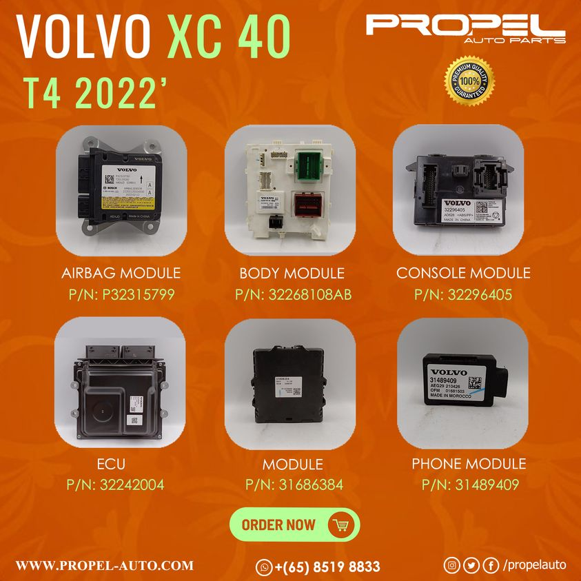 Volvo XC40 T4 2022' Car Electrical Control Modules #ForSale 

Ping us & Get Spares for your ride at #PropelAutoParts #SG 

#Volvo #XC40 #Electrical #Modules #ECU #VolvoParts #VolvoXC40 #Carparts #OnlineStore #Autoparts #SpareParts #Usedparts #Genuine #Marketing #Ping #OrderNow