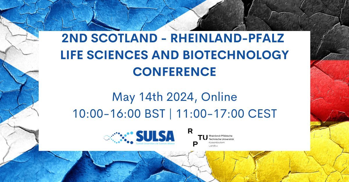 🇩🇪 🏴󠁧󠁢󠁳󠁣󠁴󠁿INTERNATIONAL CONFERENCE🇩🇪 🏴󠁧󠁢󠁳󠁣󠁴󠁿 Submit your abstract now for the Second Scotland - Rheinland-Pfalz Life Sci and Biotech Conference on May 14th (online) Co-hosted by @rptu_kl_ld, supported by @MWGRLP and @ScotGovGermany Abstract deadline Mar 4th buff.ly/47U4xd6