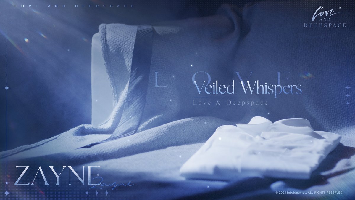 Love_Deepspace's tweet photo. Love and Deepspace | New Memory Trailer
■ [Veiled Whispers] Trailer · Released Tomorrow
Amid a dressing room in disarray, a clandestine party just for two, hazy secrets whisper in dim-lit air.
Accept this invitation, weaving through the shadows until veiled whispers reveal our tale to no one.♥
New 5-Star Interactive Memory series comes out on Feb. 5.

The trailer will be released tomorrow. Stay tuned!

■ Download Now: https://t.co/kWi61kgZYq
■ Love and Deepspace has been officially released!
■ Traversing Deepspace, Be With You.

#LoveandDeepspace #VeiledWhispers