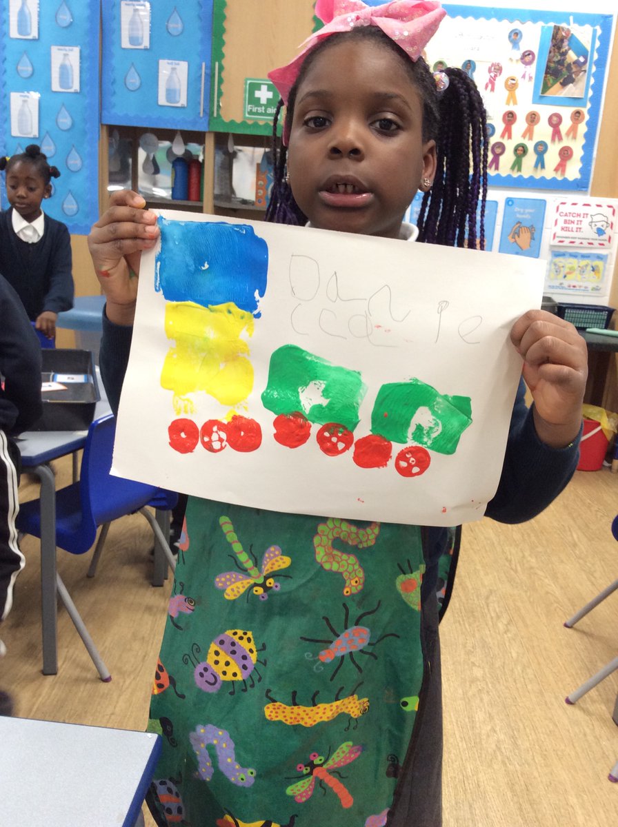 FS2Beck's tweet photo. This week we have been continuing our learning about transport and have been focusing on trains. We have been printing trains using 2D shapes.

#EYFS #EAD #Earlyyears #printing #BeckFS2 https://t.co/cmESIEy53T