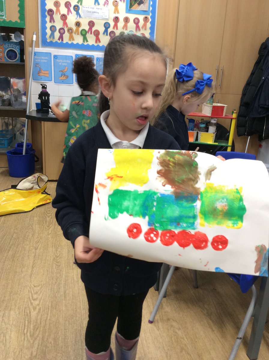 FS2Beck's tweet photo. This week we have been continuing our learning about transport and have been focusing on trains. We have been printing trains using 2D shapes.

#EYFS #EAD #Earlyyears #printing #BeckFS2 https://t.co/cmESIEy53T