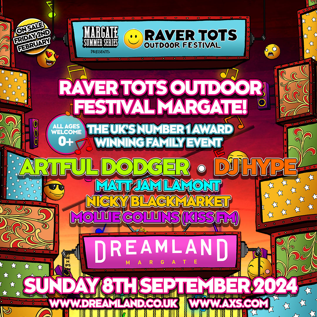 Big news! The UK's number 1 award-winning family event, @RaverTots, returns to our iconic Scenic Stage this September for a fun-filled outdoor festival 🎉 Subscribe to our mailing list before 10am on Thursday 1st February to get pre-sale tickets 👉 bit.ly/3UdhWKo
