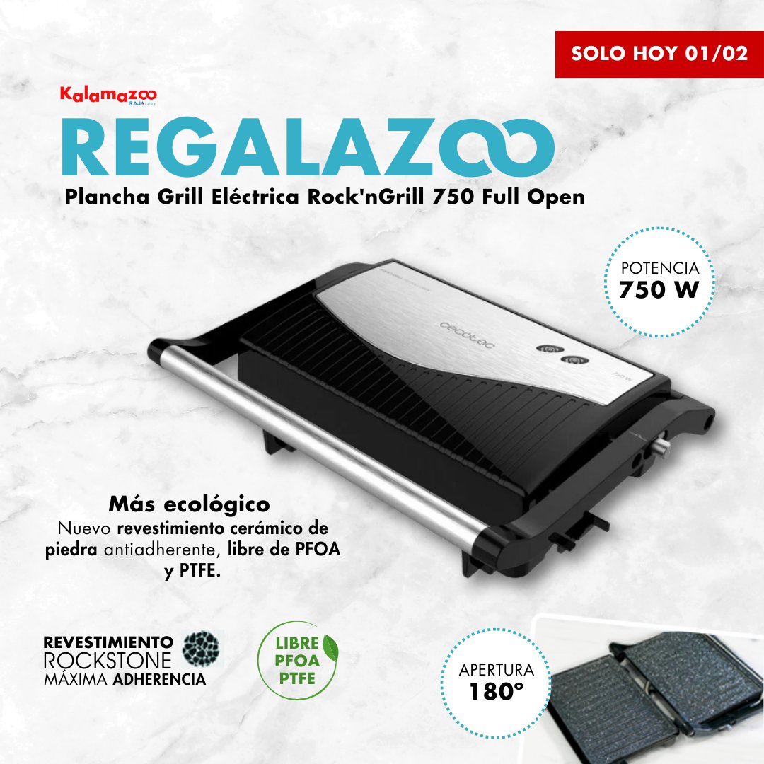 kalamazooespana's tweet image. REGALAZOO: plancha grill eléctrica de @CECOTECoficial💙¡Solo hoy con tu compra en Kalamazoo!  

🥑 Apertura de 180º  
🥪 Adaptable en altura 
🌱 Más ecológico 
🔌 Más fácil de guardar  
👉 Link directo: acortar.link/JgyULn 

#kalamazoo #regalodeldía #cecotec #planchagrill