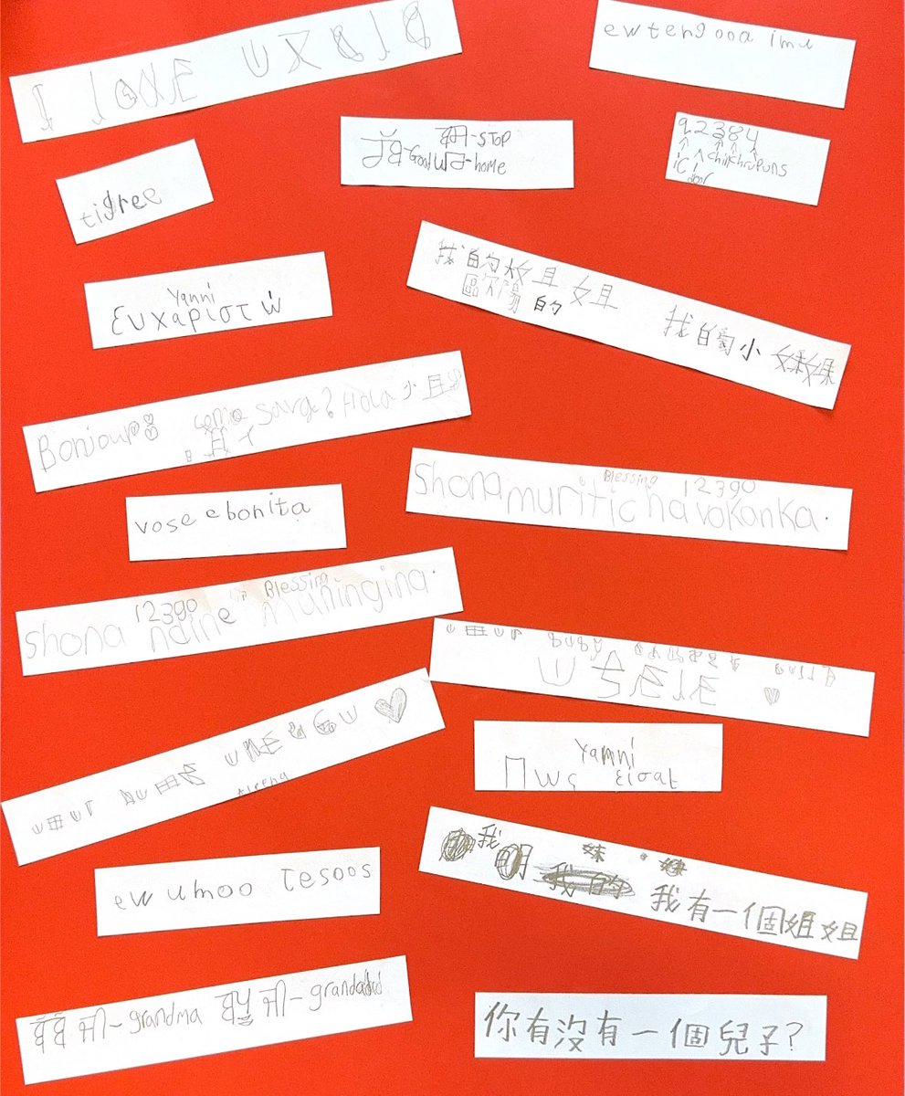 Mrs Searle’s writing group have been proudly sharing their writing with us. Look at how many different languages are represented here! Such clever children! 🗣️ 💬 ✏️ @llandaffcity #linguisticdiversity