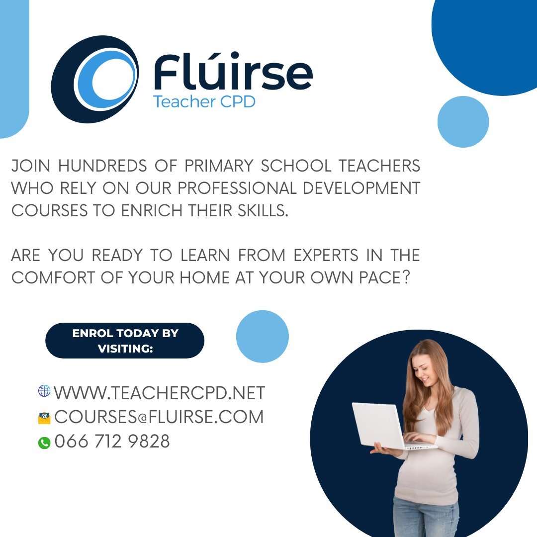 Join hundreds of primary school teachers who rely on our professional development courses to enrich their skills. 
Are you ready to learn from experts in the comfort of your home at your own pace? 

teachercpd.net
Courses@fluirse.com