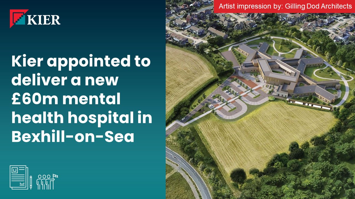 Kier has been appointed by @SPFT_NHS to deliver a new £60m, 54-bed, acute inpatient mental health hospital in Bexhill as part of its Re-designing Inpatient Services in East Sussex (RIS:ES) Programme. ow.ly/UJVK50QvHy8 (Artist impression by @gillingdod)
