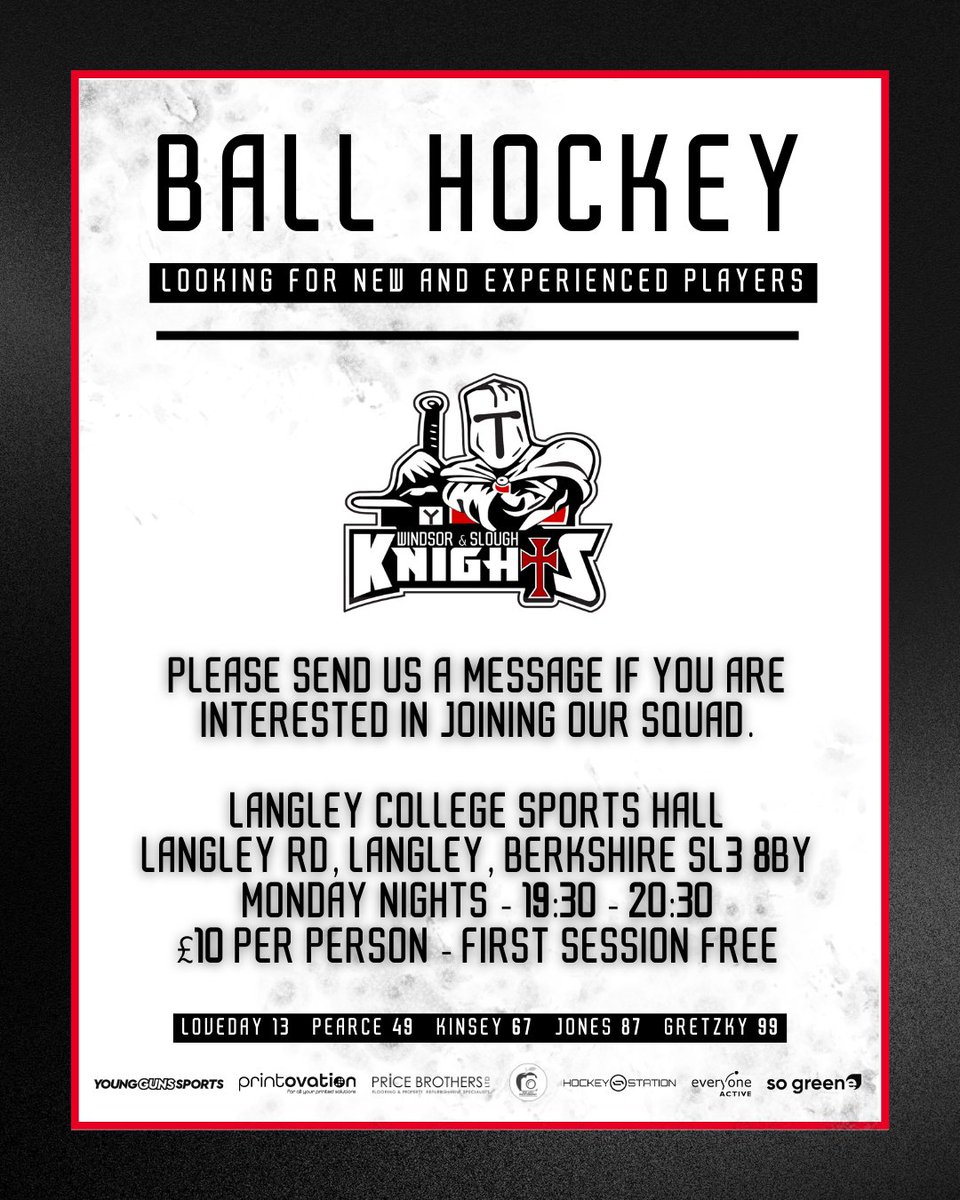 𝕭𝖆𝖑𝖑 𝕳𝖔𝖈𝖐𝖊𝖞 𝕾𝖖𝖚𝖆𝖉 𝕹𝖊𝖜𝖘

Our Ball Hockey squad is looking for new players as we look forward to competing in friendlies and tournaments throughout the season.  

1/2