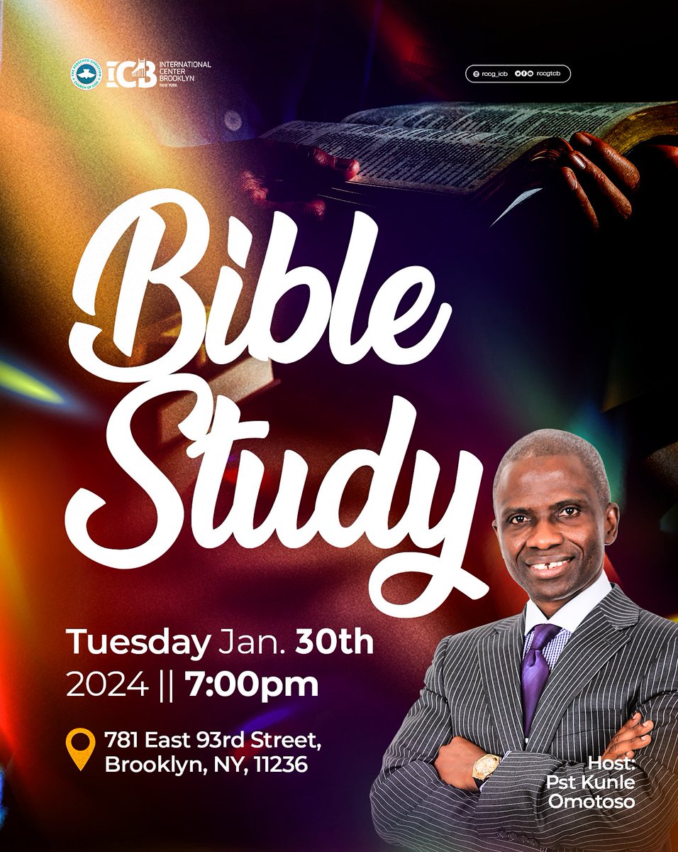 RccgIcb's tweet image. What are your plans for tonight?

Bible Study begins at 7pm, online and on site.

It'll be a blessed time and we hope you join us.

#invite #serviceinvite #rccg #rccgicb #rccginternatonal #rccgbrooklyn #rccgglobal #rccgworldwide #rccgbrooklyn #church #bible #biblestudy