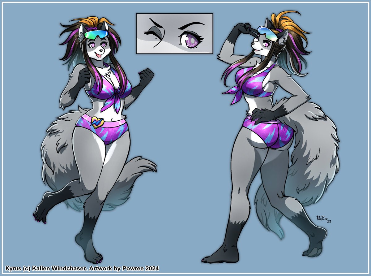 powree's tweet photo. Commissioned by Kallen Windchaser. 

Kyrus enjoying the academy’s holiday by going to the beach! 

Thanks for commissioning!

#furryartist #furryart #furry #bikinis #furryartwork #commission #furryfandom https://t.co/2bXYMbDInF
