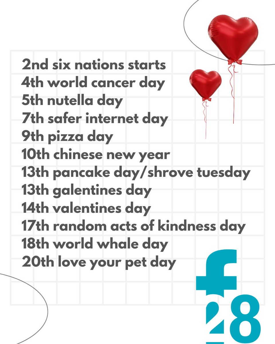 #February key dates for your #socialmedia diaries! 🤩✨