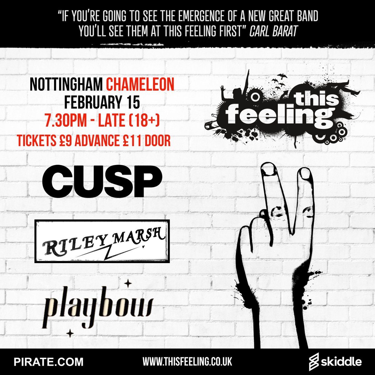 This_Feeling's tweet photo. 15 tickets left 🎸 Feb 15 Nottingham Chameleon w/ @cuspband_ @rileymarshmusic & #Playbow
🎟️https://t.co/mhrTGW9fjj https://t.co/D2porGLRn2